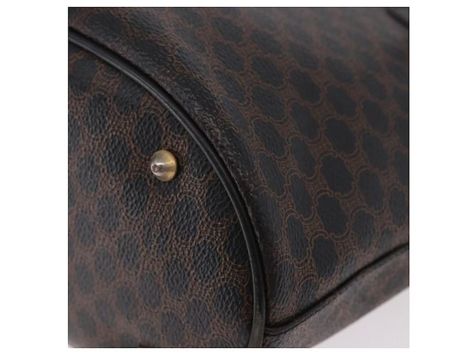 Céline Borsa Tote CELINE Macadam Canvas PVC Pelle Nera Oro Auth BA13696A Nero D'oro - vista 14