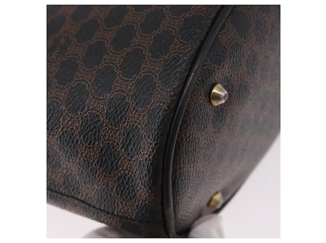 Céline Borsa Tote CELINE Macadam Canvas PVC Pelle Nera Oro Auth BA13696A Nero D'oro - vista 15