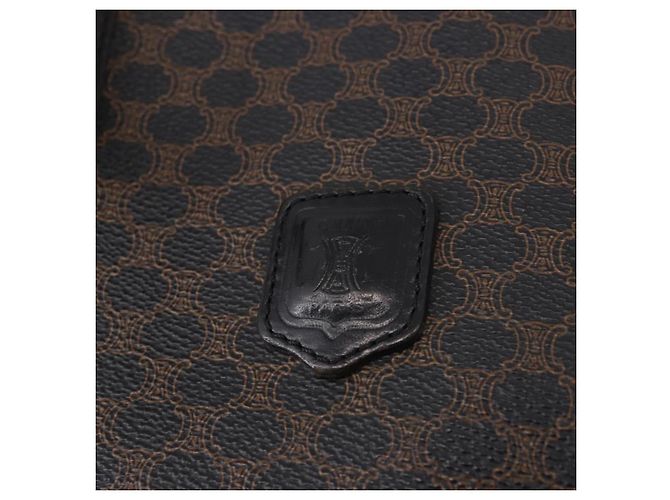 Céline Borsa Tote CELINE Macadam Canvas PVC Pelle Nera Oro Auth BA13696A Nero D'oro - vista 17