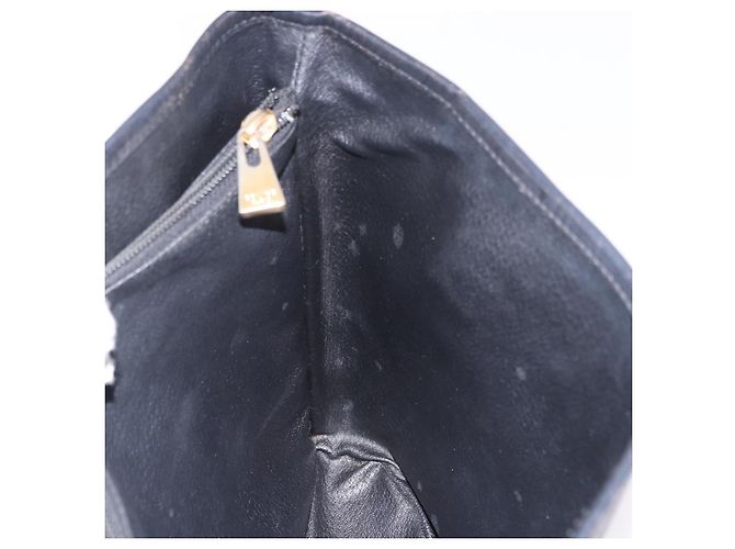 Céline Borsa Tote CELINE Macadam Canvas PVC Pelle Nera Oro Auth BA13696A Nero D'oro - vista 23
