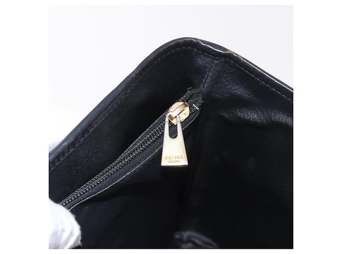 Céline Borsa Tote CELINE Macadam Canvas PVC Pelle Nera Oro Auth BA13696A Nero D'oro - vista 24