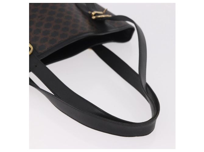 Céline Borsa Tote CELINE Macadam Canvas PVC Pelle Nera Oro Auth BA13696A Nero D'oro - vista 7
