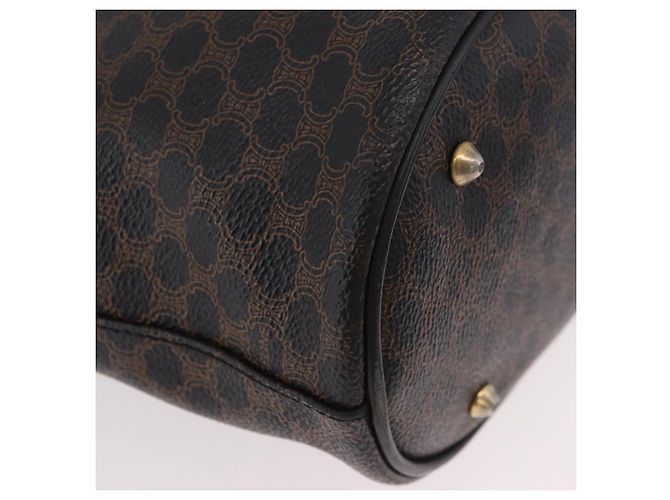 Céline Borsa Tote CELINE Macadam Canvas PVC Pelle Nera Oro Auth BA13696A Nero D'oro - vista 9