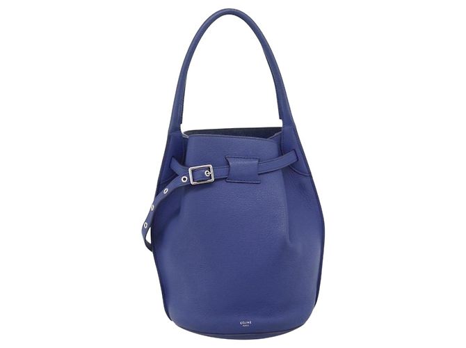 Céline Borsa CELINE in pelle blu argento Auth ar14019A - vista 13
