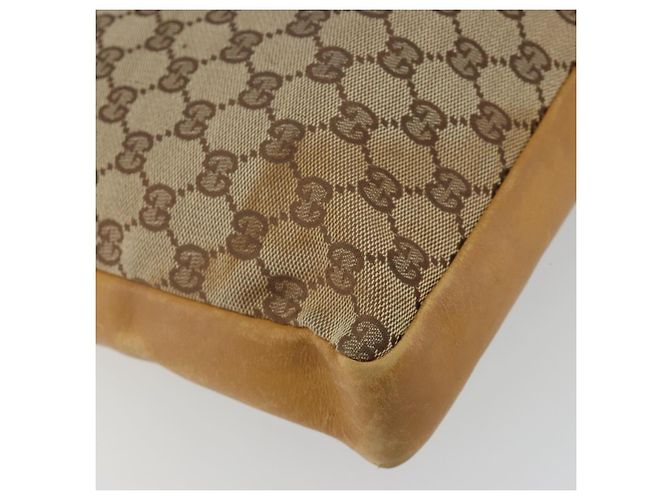 Borsa a tracolla GUCCI GG Canvas Sherry Line Jackie Beige Oro 001 4094 Auth 187848 D'oro - vista 10