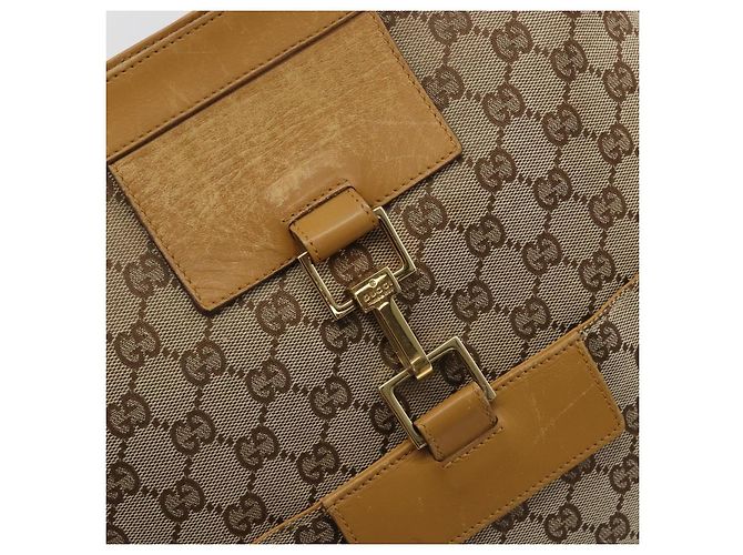 Borsa a tracolla GUCCI GG Canvas Sherry Line Jackie Beige Oro 001 4094 Auth 187848 D'oro - vista 17