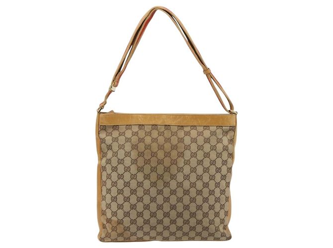 Borsa a tracolla GUCCI GG Canvas Sherry Line Jackie Beige Oro 001 4094 Auth 187848 D'oro - vista 2