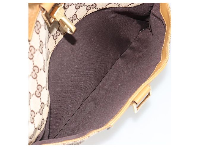 Borsa a tracolla GUCCI GG Canvas Sherry Line Jackie Beige Oro 001 4094 Auth 187848 D'oro - vista 24