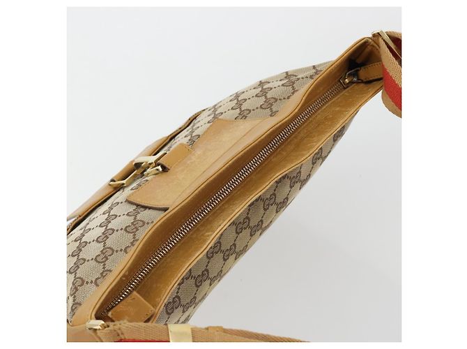 Borsa a tracolla GUCCI GG Canvas Sherry Line Jackie Beige Oro 001 4094 Auth 187848 D'oro - vista 7