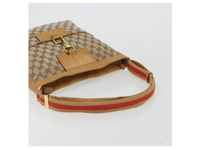 Borsa a tracolla GUCCI GG Canvas Sherry Line Jackie Beige Oro 001 4094 Auth 187848 D'oro - vista 8