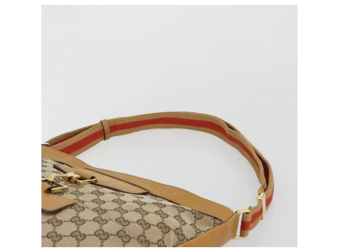 Borsa a tracolla GUCCI GG Canvas Sherry Line Jackie Beige Oro 001 4094 Auth 187848 D'oro - vista 9