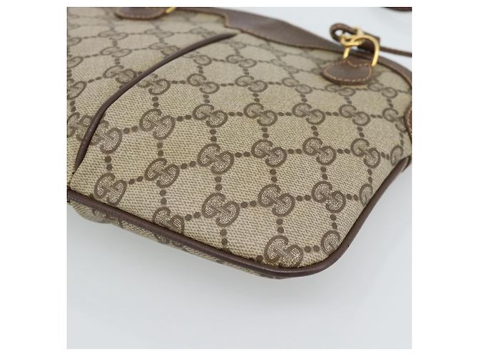 Borsa GUCCI GG Supreme Web Sherry Line PVC Beige Oro 904 02 047 Auth 189958 D'oro - vista 16