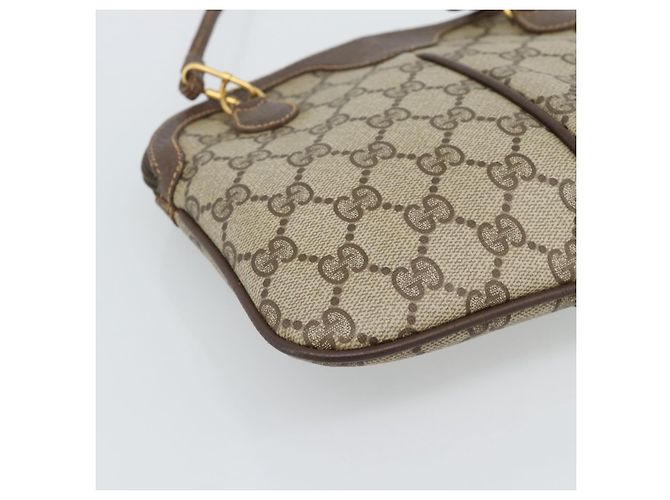 Borsa GUCCI GG Supreme Web Sherry Line PVC Beige Oro 904 02 047 Auth 189958 D'oro - vista 17