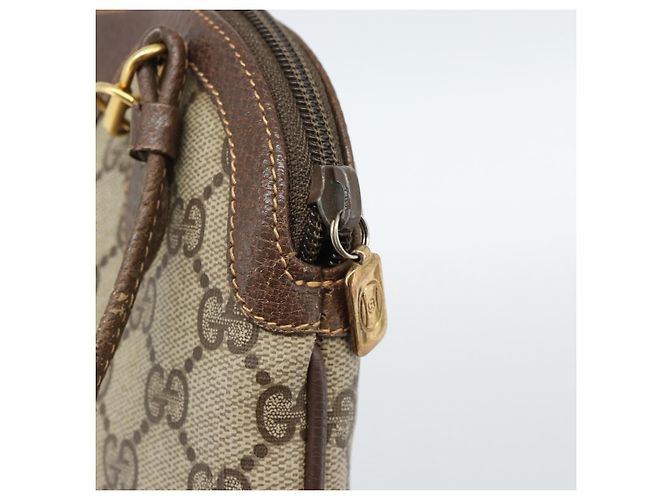 Borsa GUCCI GG Supreme Web Sherry Line PVC Beige Oro 904 02 047 Auth 189958 D'oro - vista 18