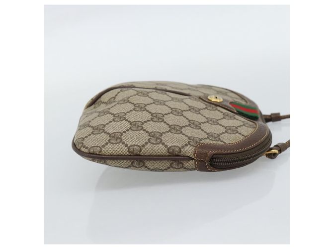 Borsa GUCCI GG Supreme Web Sherry Line PVC Beige Oro 904 02 047 Auth 189958 D'oro - vista 3