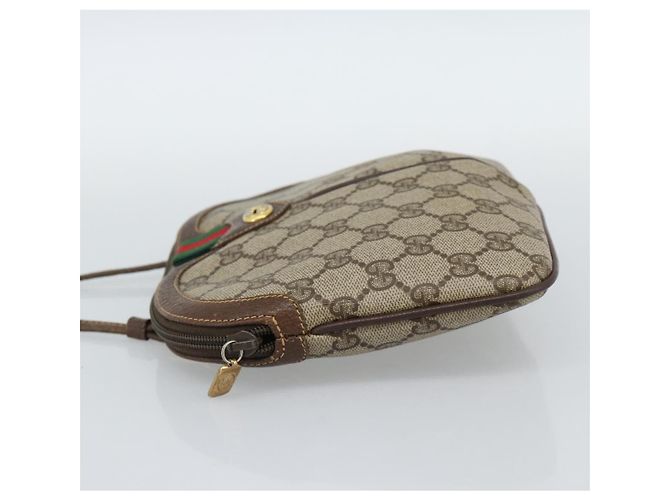 Borsa GUCCI GG Supreme Web Sherry Line PVC Beige Oro 904 02 047 Auth 189958 D'oro - vista 4