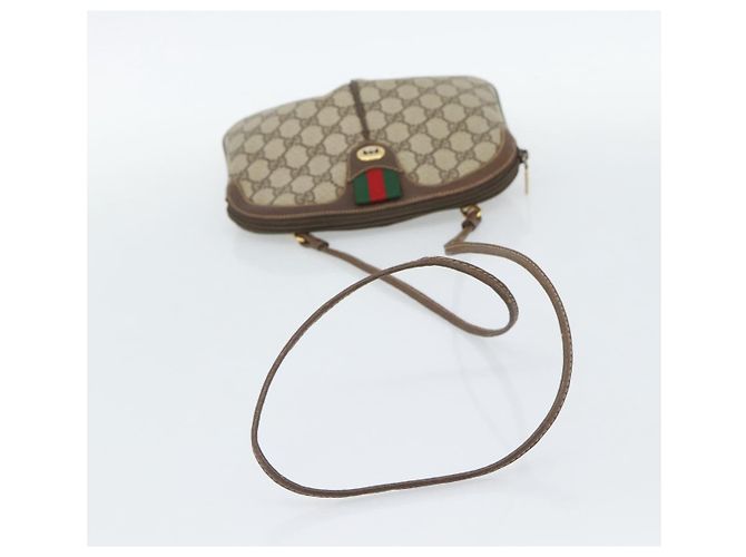 Borsa GUCCI GG Supreme Web Sherry Line PVC Beige Oro 904 02 047 Auth 189958 D'oro - vista 7