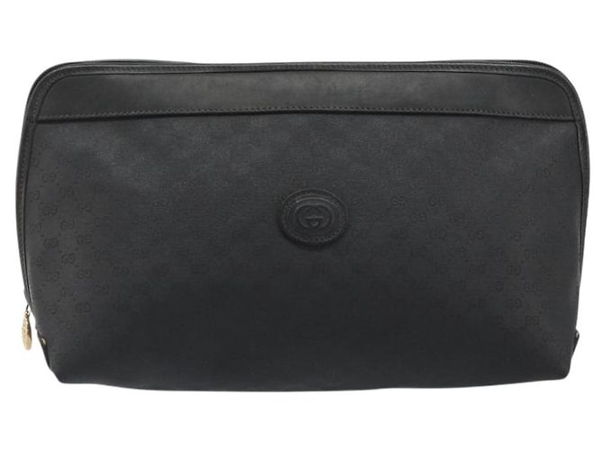 Clutch GUCCI Micro GG Supreme in PVC Nero Oro 014 58 0198 Auth mr2532 D'oro - vista 13