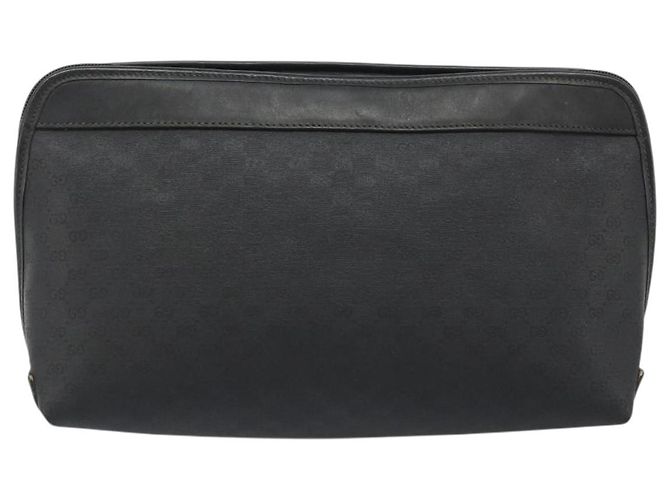 Clutch GUCCI Micro GG Supreme in PVC Nero Oro 014 58 0198 Auth mr2532 D'oro - vista 2