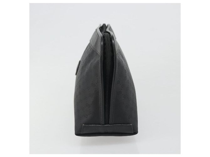 Clutch GUCCI Micro GG Supreme in PVC Nero Oro 014 58 0198 Auth mr2532 D'oro - vista 3