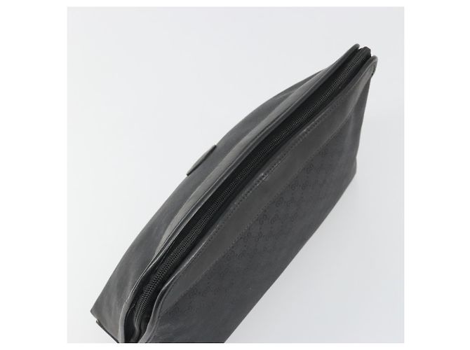 Clutch GUCCI Micro GG Supreme in PVC Nero Oro 014 58 0198 Auth mr2532 D'oro - vista 5