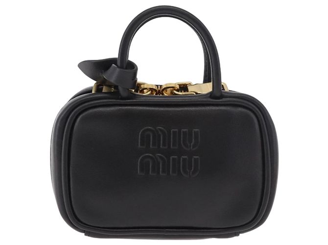 Charm per borsa Miu Miu Matelasse in pelle nera e oro Auth 188997M Nero D'oro - vista 13