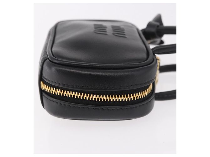 Charm per borsa Miu Miu Matelasse in pelle nera e oro Auth 188997M Nero D'oro - vista 3