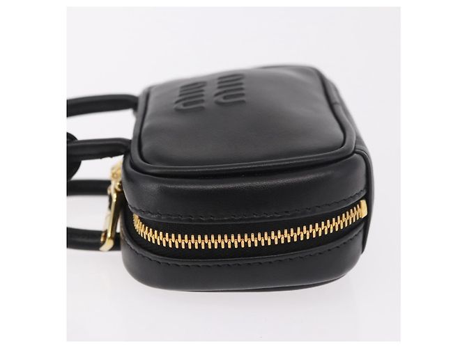 Charm per borsa Miu Miu Matelasse in pelle nera e oro Auth 188997M Nero D'oro - vista 4