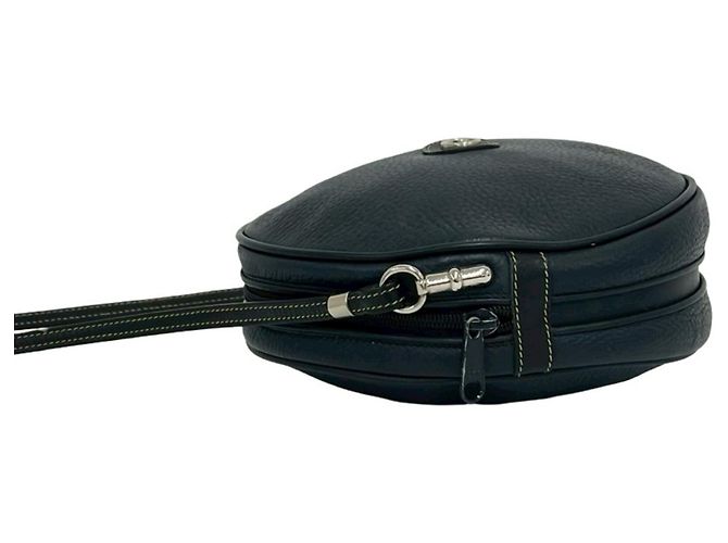 Gucci Old GG Logo Hardware Leder Runde Mini Schultertasche Marineblau - Ansicht 5