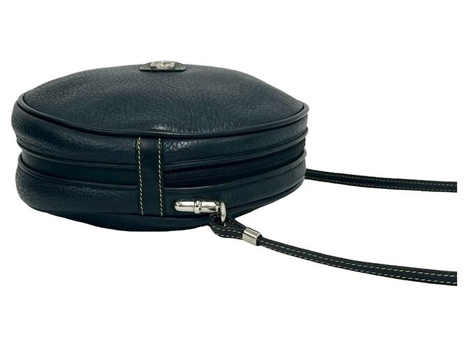 Gucci Old GG Logo Hardware Leder Runde Mini Schultertasche Marineblau - Ansicht 6