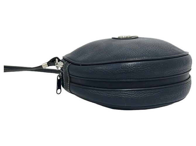 Gucci Old GG Logo Hardware Leder Runde Mini Schultertasche Marineblau - Ansicht 7