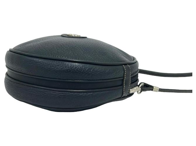 Gucci Old GG Logo Hardware Leder Runde Mini Schultertasche Marineblau - Ansicht 8