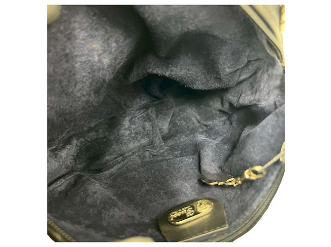 Gucci Old GG Logo Hardware Leder Runde Mini Schultertasche Marineblau - Ansicht 9