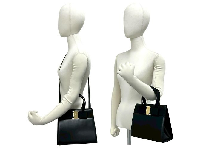 Borsa a tracolla Salvatore Ferragamo con logo Vara Ribbon Nero - vista 2