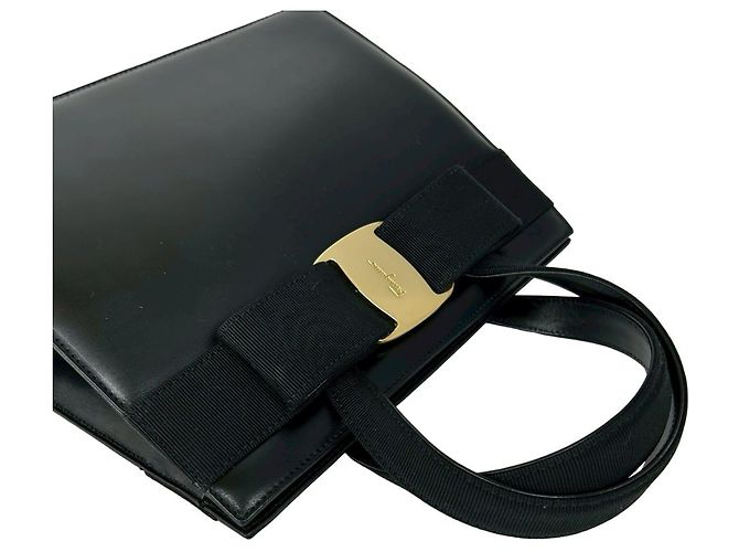 Borsa a tracolla Salvatore Ferragamo con logo Vara Ribbon Nero - vista 4