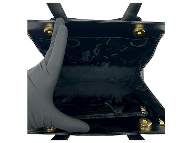Borsa a tracolla Salvatore Ferragamo con logo Vara Ribbon Nero - vista 9