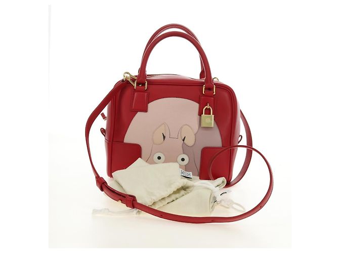 LOEWE × Studio Ghibli Amazona 19 Baby Mouse Hand Bag Leder Rot Authentisch 167438SM - Ansicht 12
