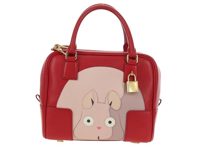 LOEWE × Studio Ghibli Amazona 19 Baby Mouse Hand Bag Leder Rot Authentisch 167438SM - Ansicht 13