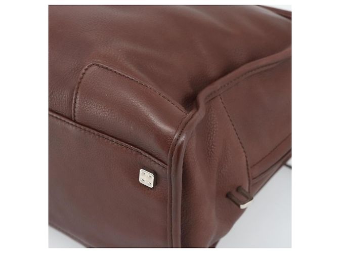 Borsa a mano LOEWE Amazona 36 in pelle marrone argento autentica 190296A - vista 16