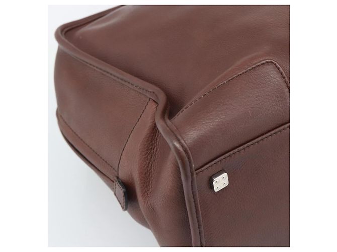 Borsa a mano LOEWE Amazona 36 in pelle marrone argento autentica 190296A - vista 17