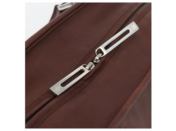 Borsa a mano LOEWE Amazona 36 in pelle marrone argento autentica 190296A - vista 18
