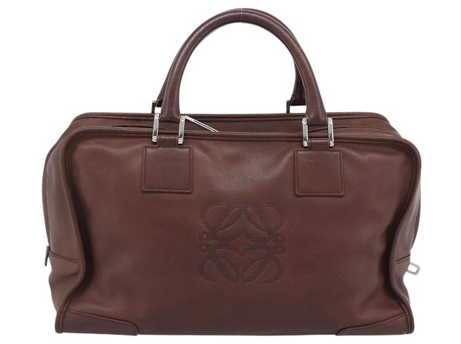 Borsa a mano LOEWE Amazona 36 in pelle marrone argento autentica 190296A - vista 2