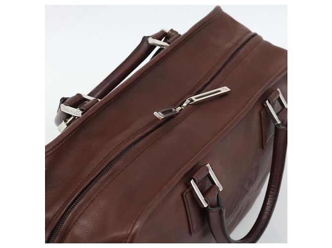 Borsa a mano LOEWE Amazona 36 in pelle marrone argento autentica 190296A - vista 6