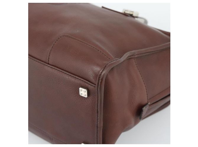 Borsa a mano LOEWE Amazona 36 in pelle marrone argento autentica 190296A - vista 9
