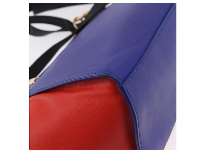 Céline Borsa CELINE Trapeze in pelle 2way Rosso Nero Auth ka5041A - vista 18