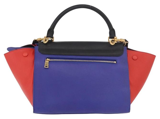 Céline Borsa CELINE Trapeze in pelle 2way Rosso Nero Auth ka5041A - vista 2