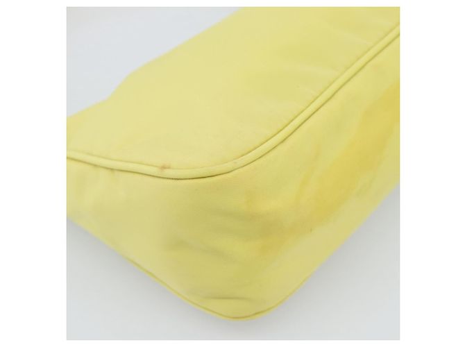 PRADA Hand Pouch Nylon Gelb Silber Auth 189641 - Ansicht 14