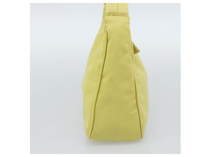 PRADA Hand Pouch Nylon Gelb Silber Auth 189641 - Ansicht 3
