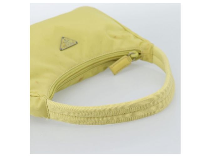 PRADA Hand Pouch Nylon Gelb Silber Auth 189641 - Ansicht 7
