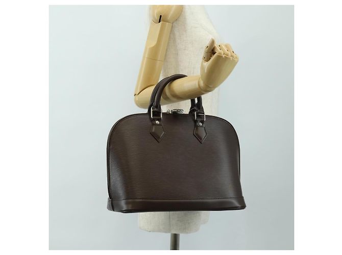 Borsa LOUIS VUITTON Epi Alma Mocha M5214D LV Auth 189669V Marrone - vista 23